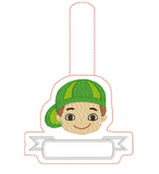 Boy With Hat And Name Banner Key Fob