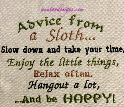 Advice from a sloth