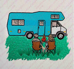 Camping Couple with RV
