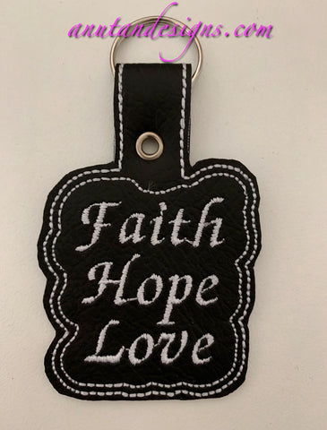 Faith, hope & love keyfob