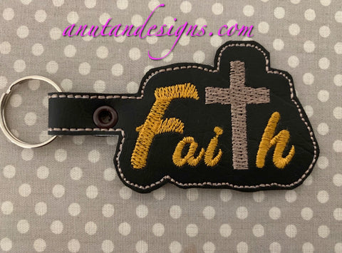 Faith with cross Keyfob