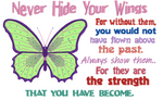 Never hide your wings with butterfly