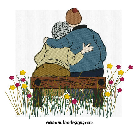 Old Couple In Field