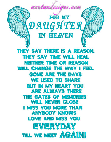 For my daughter in Heaven
