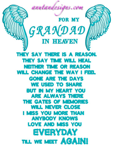For my grandad in Heaven