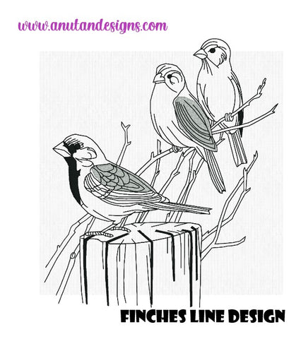 Finches Line Design